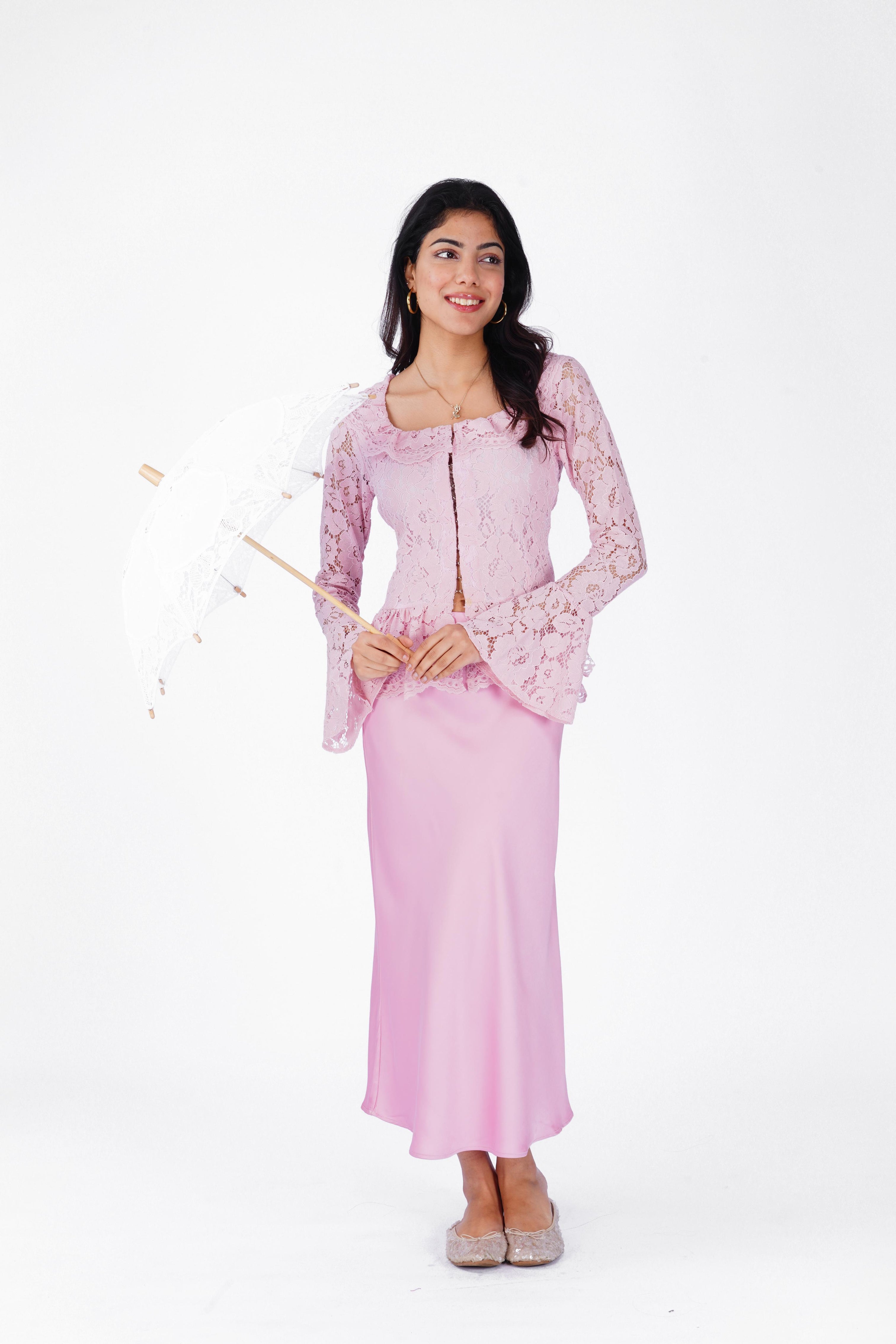 Juliette Lace Corset Top in Blush