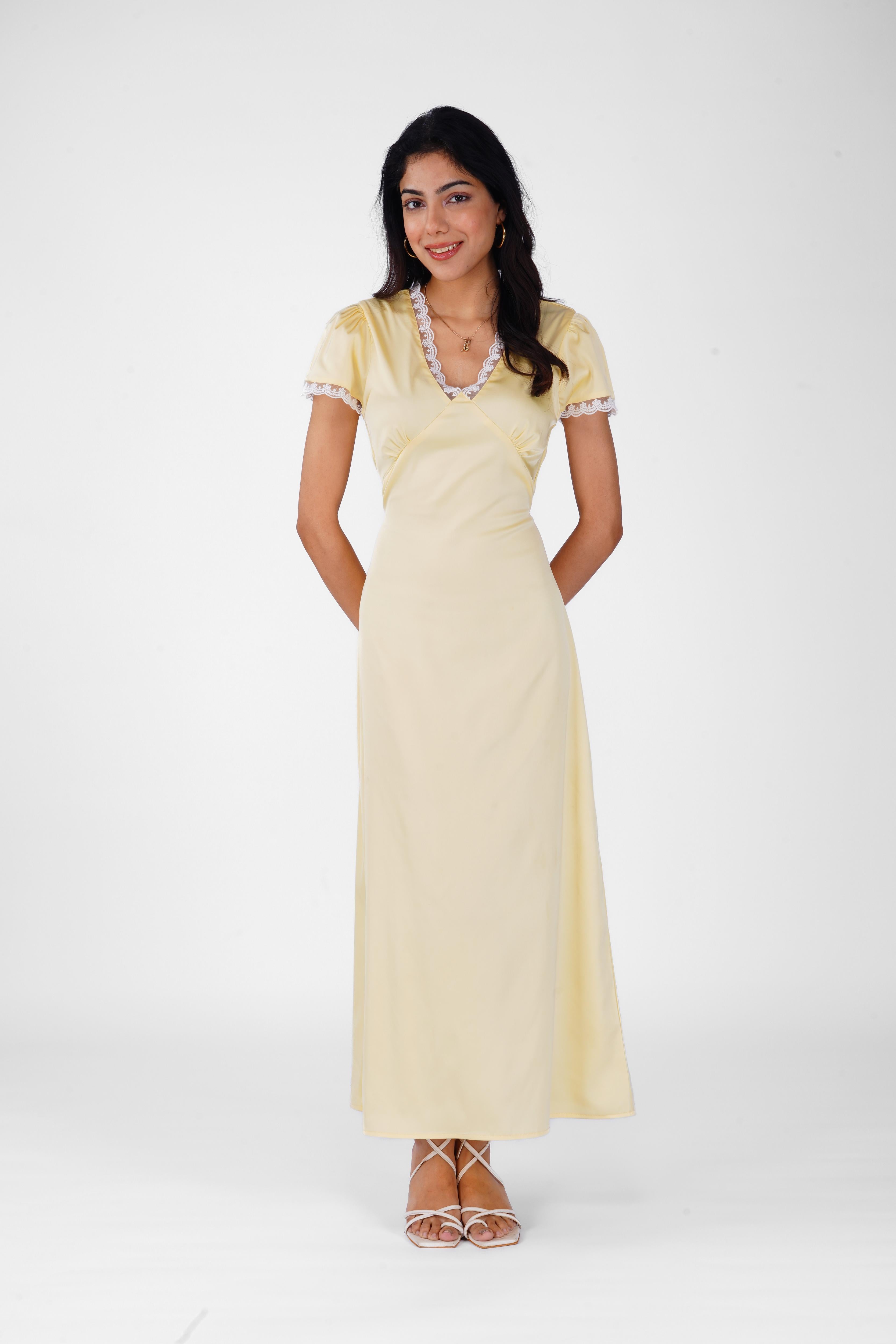 Eleanor Dress in Butter Yellow