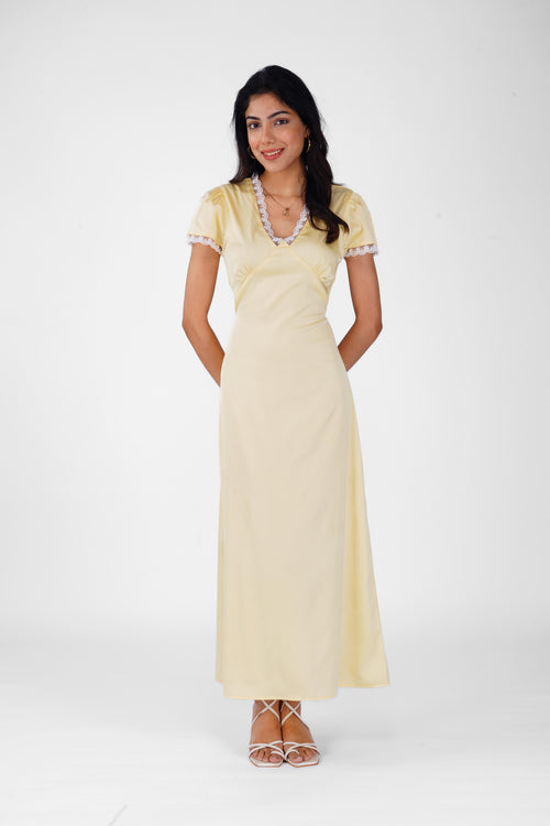 Eleanor Dress in Butter Yellow