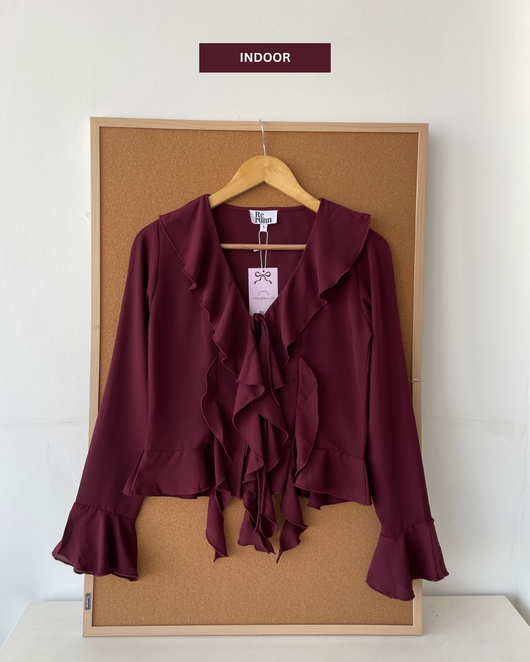 Juliette Ruffle Top in Burgundy