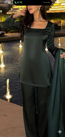 Noor Suit Set in Deep Green
