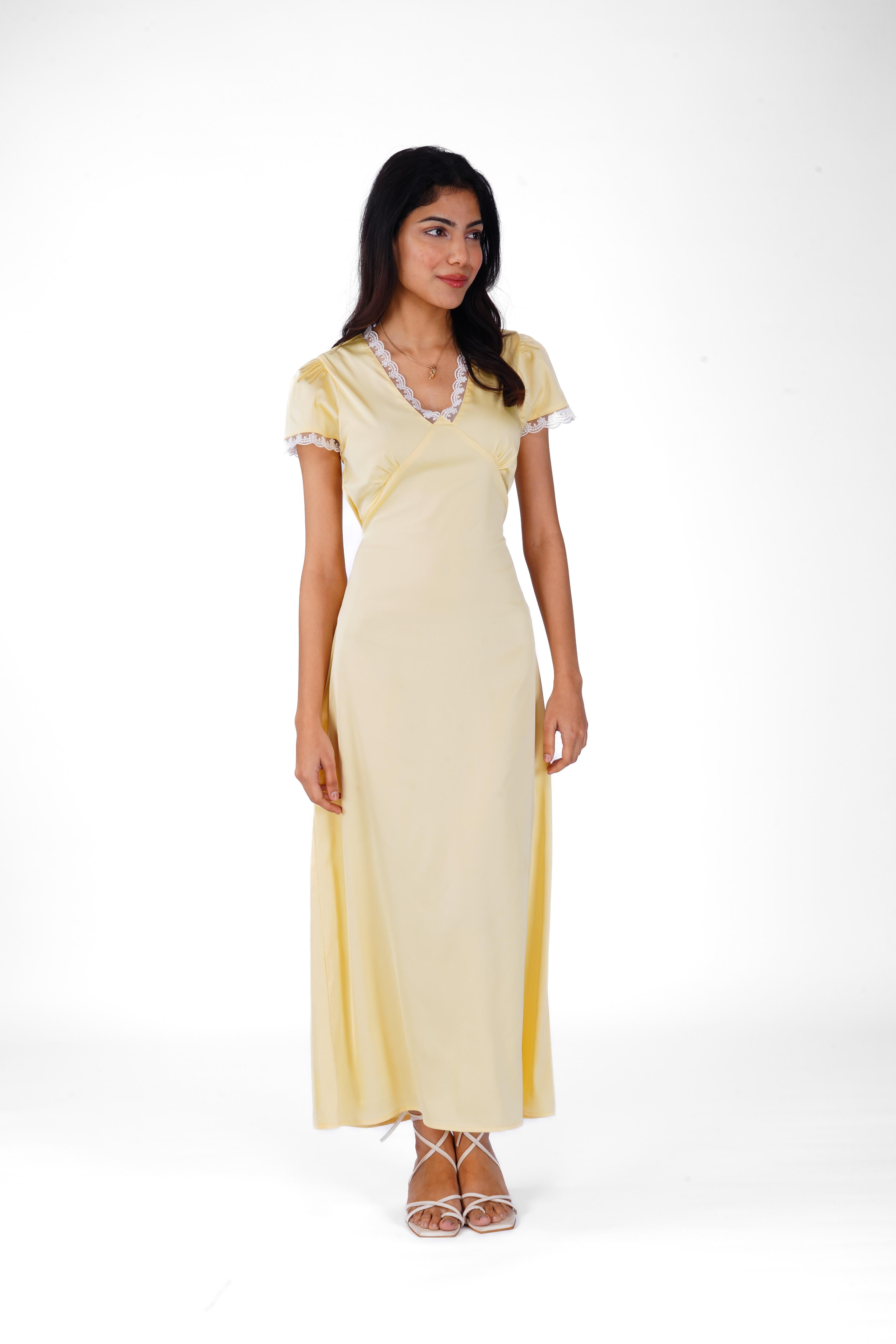 Eleanor Dress in Butter Yellow