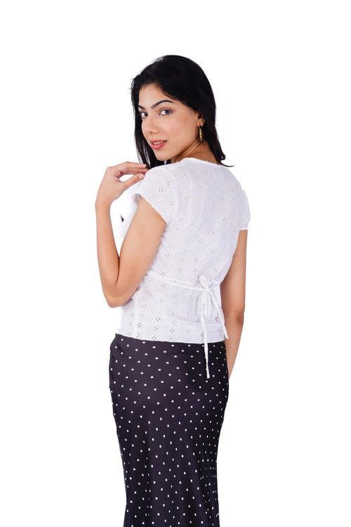 Lily Top in White Eyelet