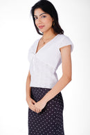 Lily Top in White Eyelet