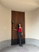 Celine Polka Dot Satin Skirt in Black