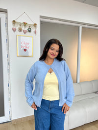 Matilda Single Button Cardigan in Grey