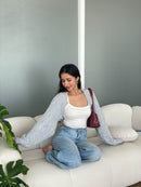 Cable Knit Bolero in Grey