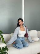 Cable Knit Bolero in Grey