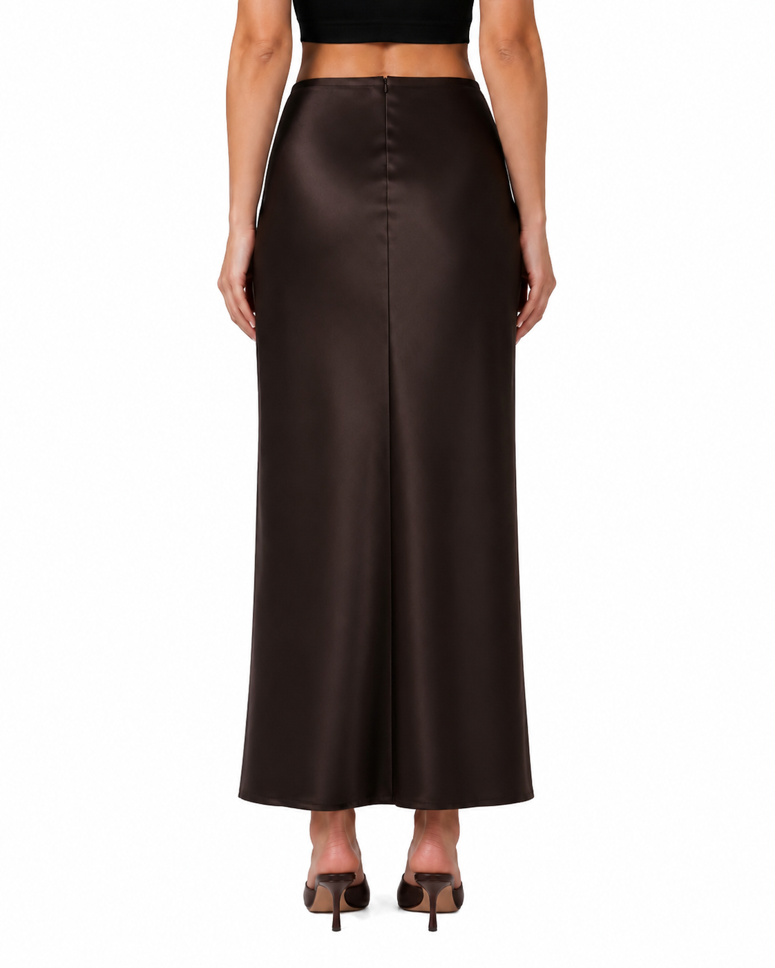 Celine Lace Skirt in Mocha (WITHOUT LACE) - REVIVED FINDS
