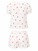 Cozy Strawberry Pinstripe Set