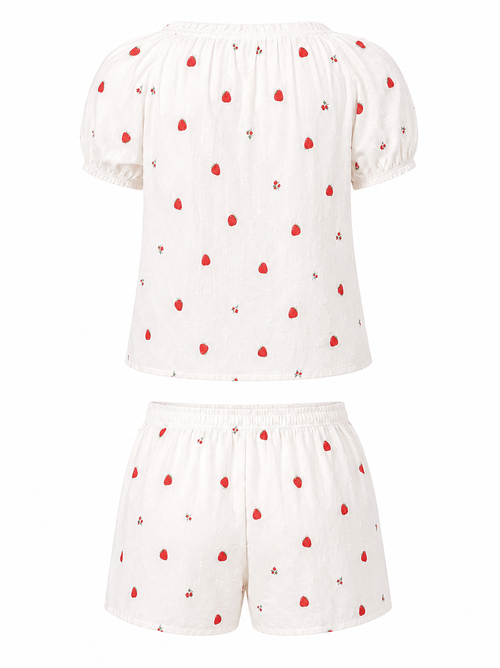 Cozy Strawberry Pinstripe Set