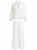 Amour Night Suit Set in White