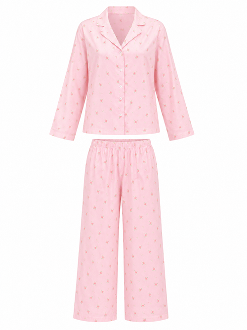 Amour Night Suit Set in Peony