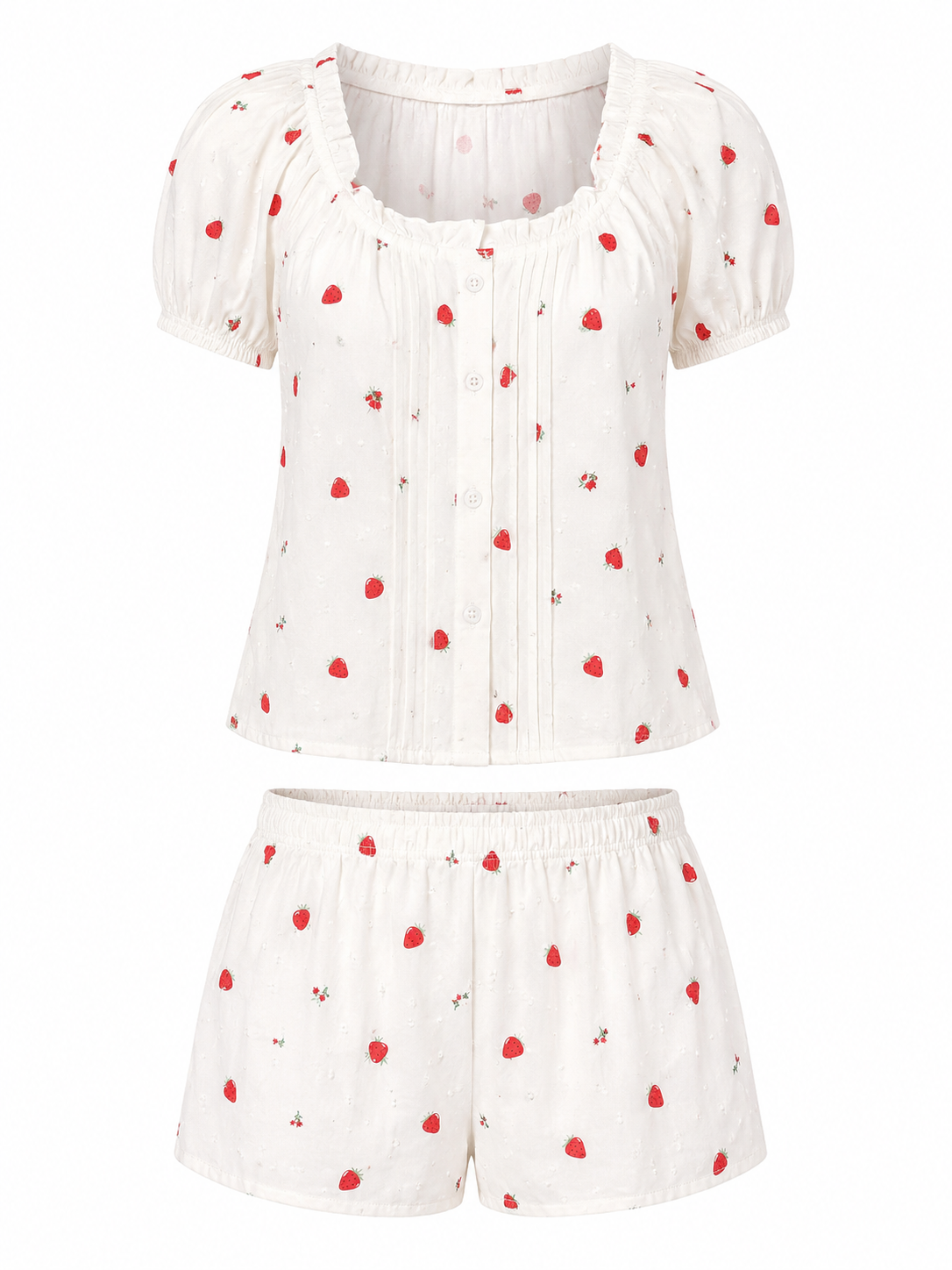 Cozy Strawberry Pinstripe Set