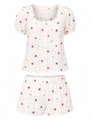Cozy Strawberry Pinstripe Set