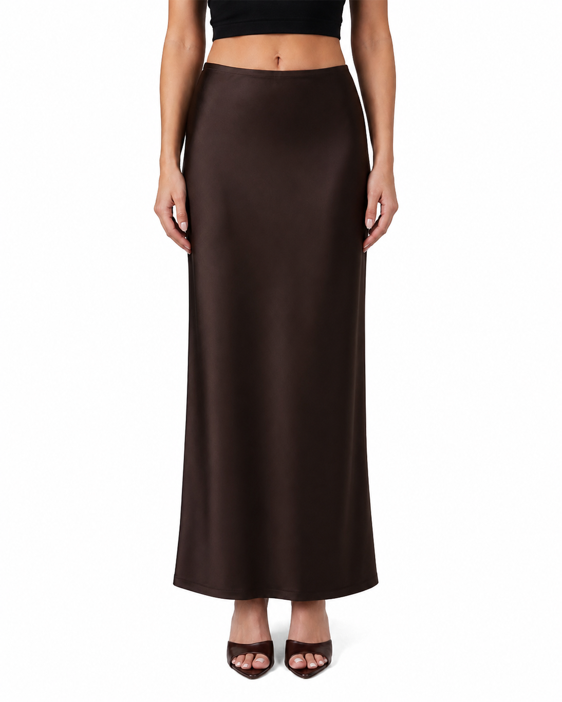 Celine Lace Skirt in Mocha (WITHOUT LACE) - REVIVED FINDS