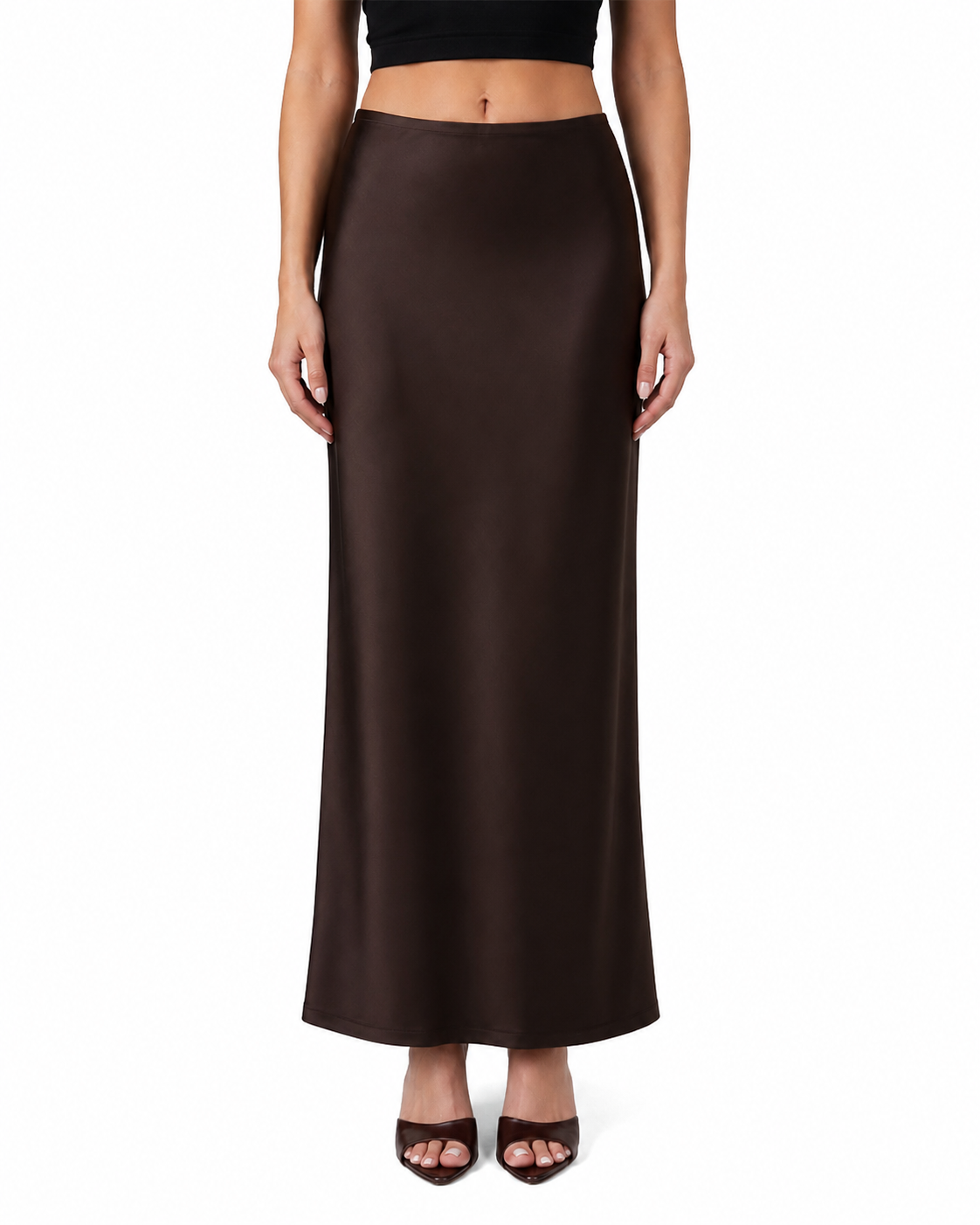 Celine Lace Skirt in Mocha (WITHOUT LACE) - REVIVED FINDS