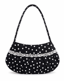 Lucy Shoulder Bag in Black Polka Dot