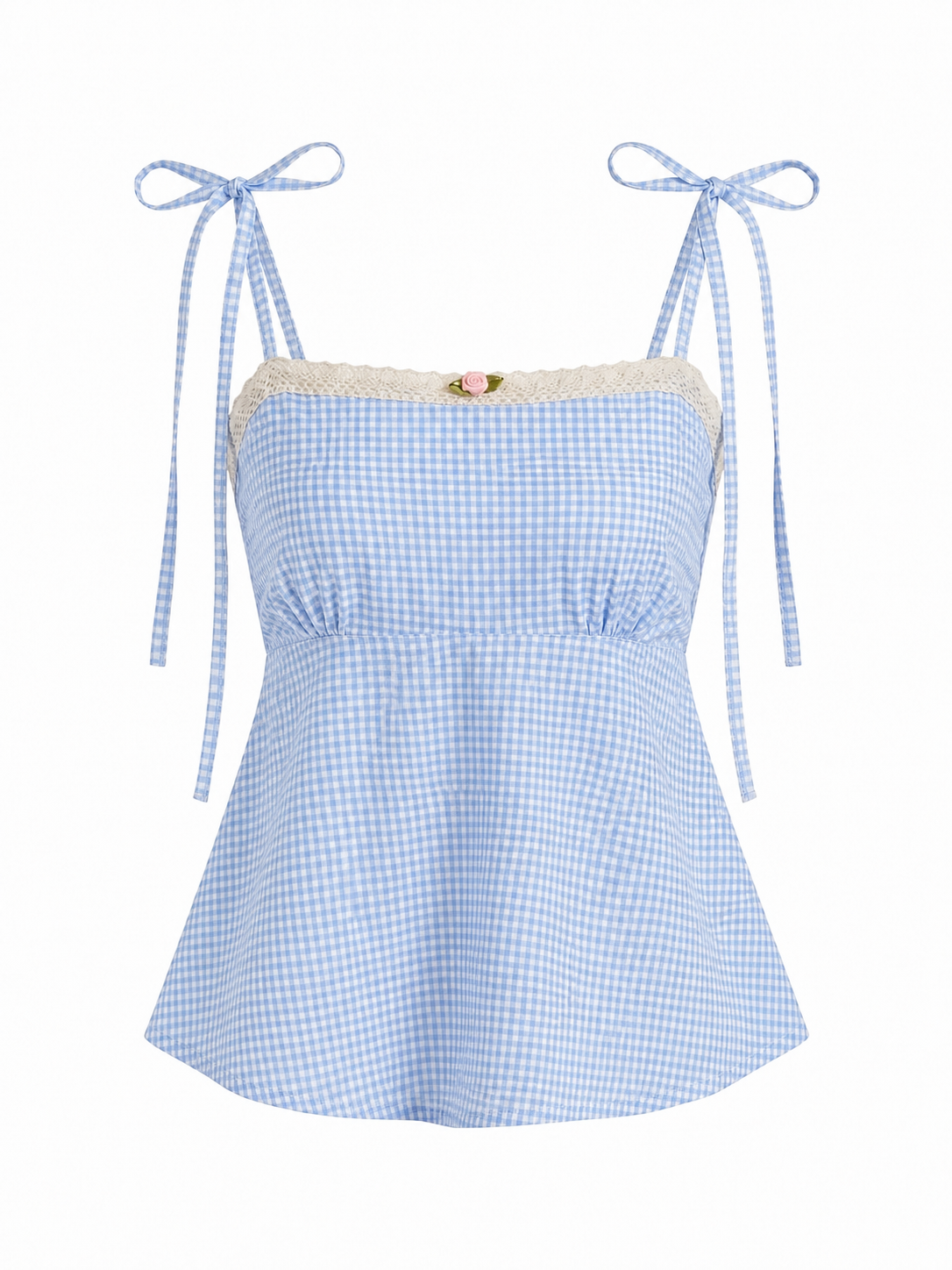 Lucy Top in Blue Gingham