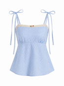 Lucy Top in Blue Gingham