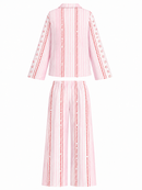 Amour Night Suit Set in Pink Hearts
