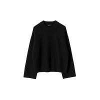 Chunky Crewneck Pullover in Black