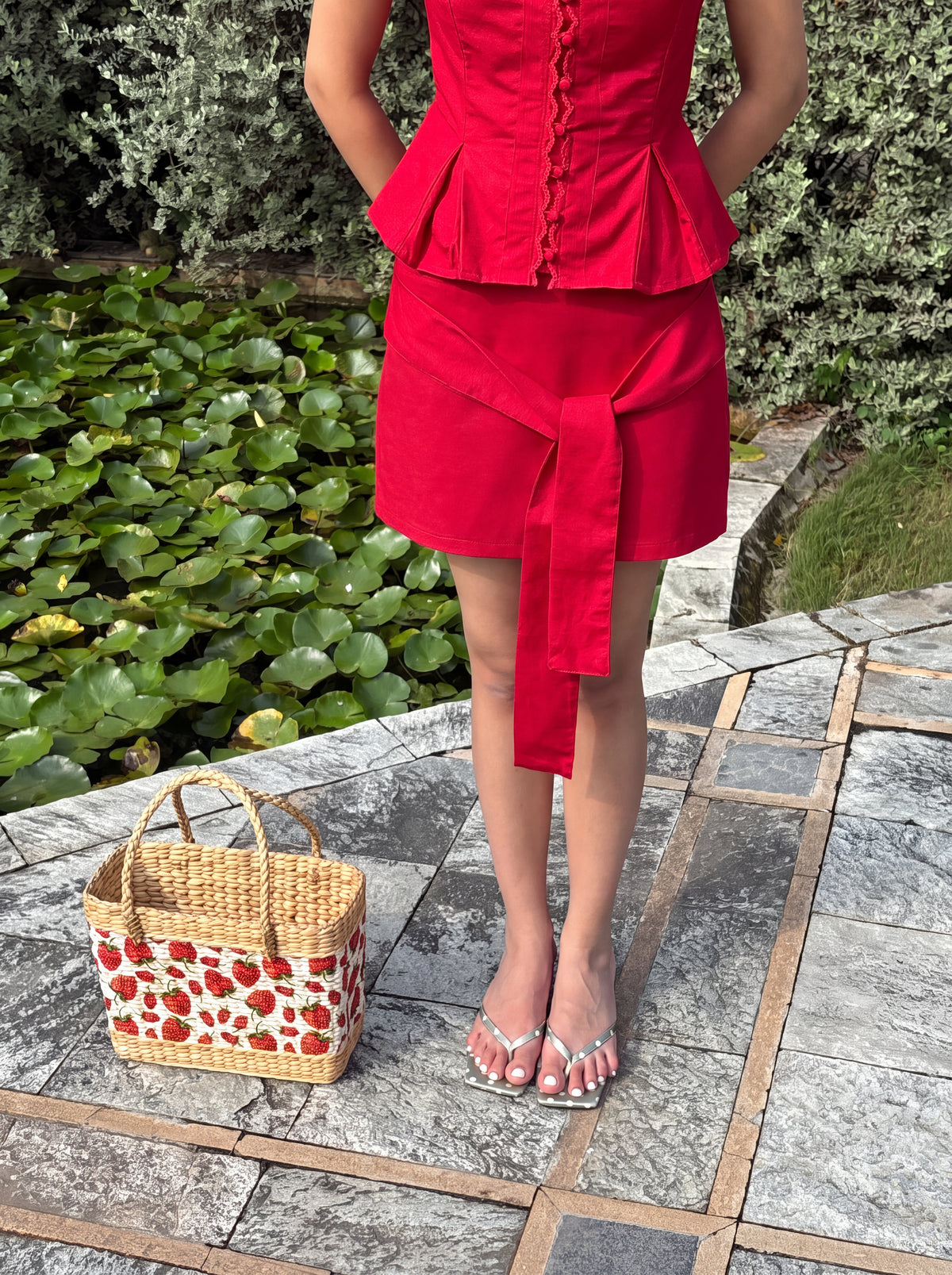 Eleanor Mini Skirt in Crimson