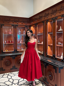 Rosalina Corset Princess Dress in Crimson - SAMPLE