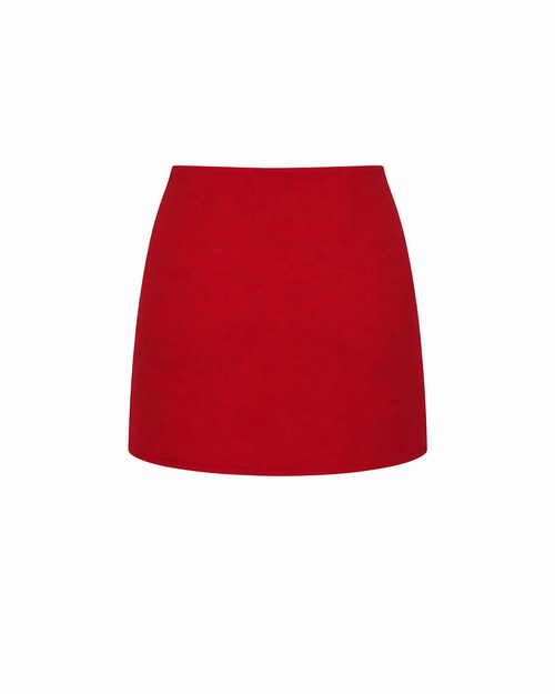 Eleanor Mini Skirt in Crimson