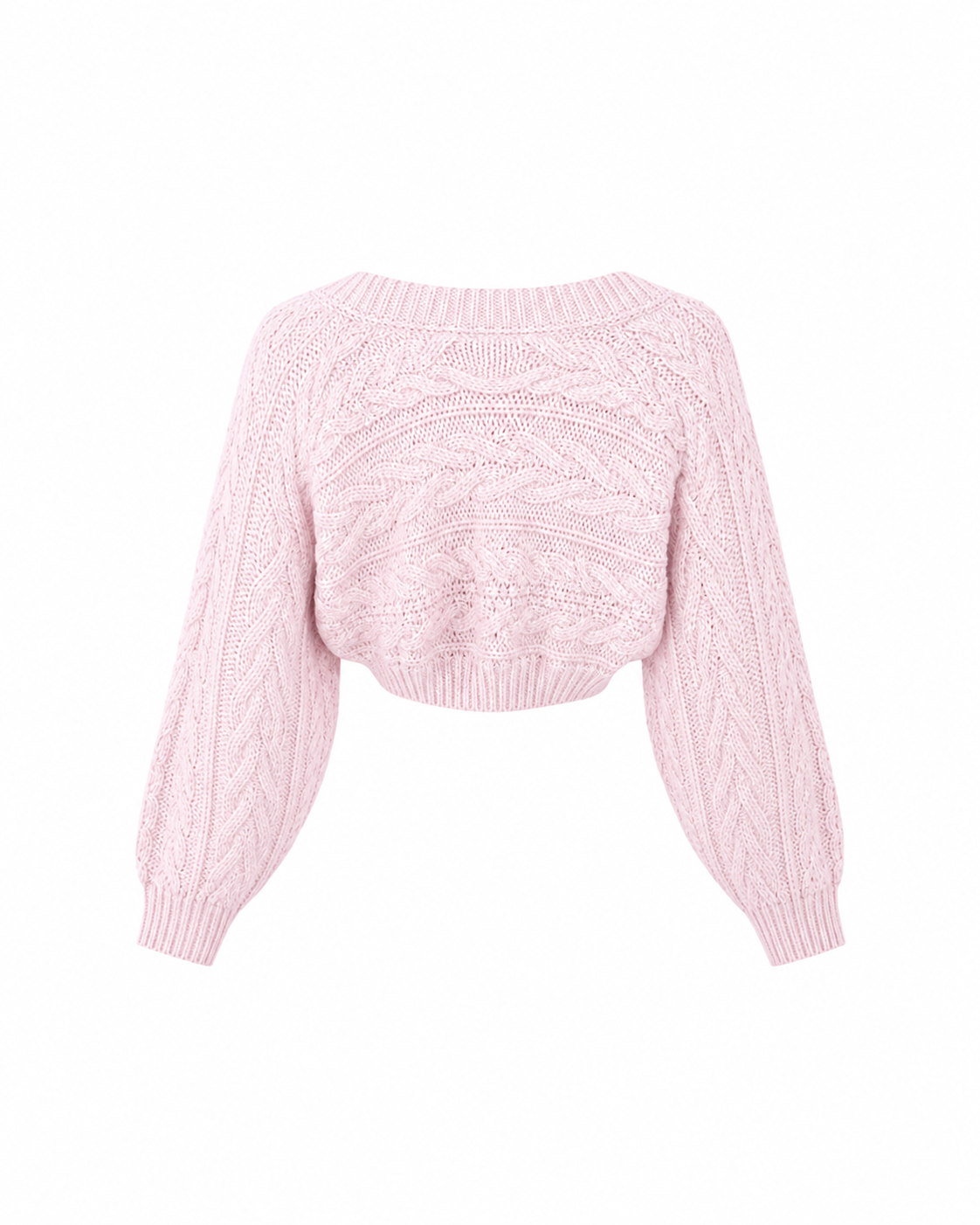 Cable Knit Bolero in Blush