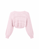 Cable Knit Bolero in Blush