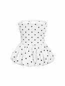 Bubble Top in White Polka Dot - SAMPLE