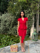 Eleanor Mini Skirt in Crimson