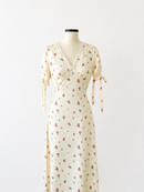 Lucine Satin Dress in Yellow Floral - SAMPLE