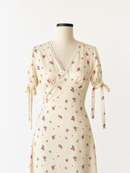 Lucine Satin Dress in Yellow Floral - SAMPLE