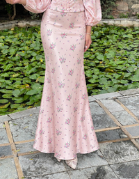 Celine Satin Skirt in Floral - SAMPLE