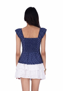 Bambi Top in Navy Polka Dot