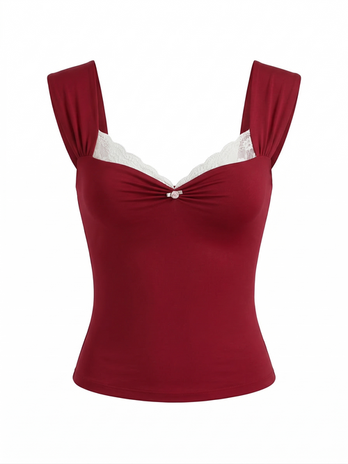 Belle Sculpting Top in Crimson