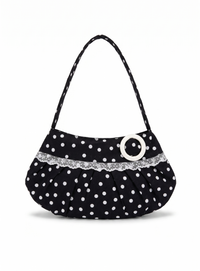 Lucy Shoulder Bag in Black Polka Dot