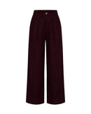 Gigi Classic Linen Pants in Burgundy