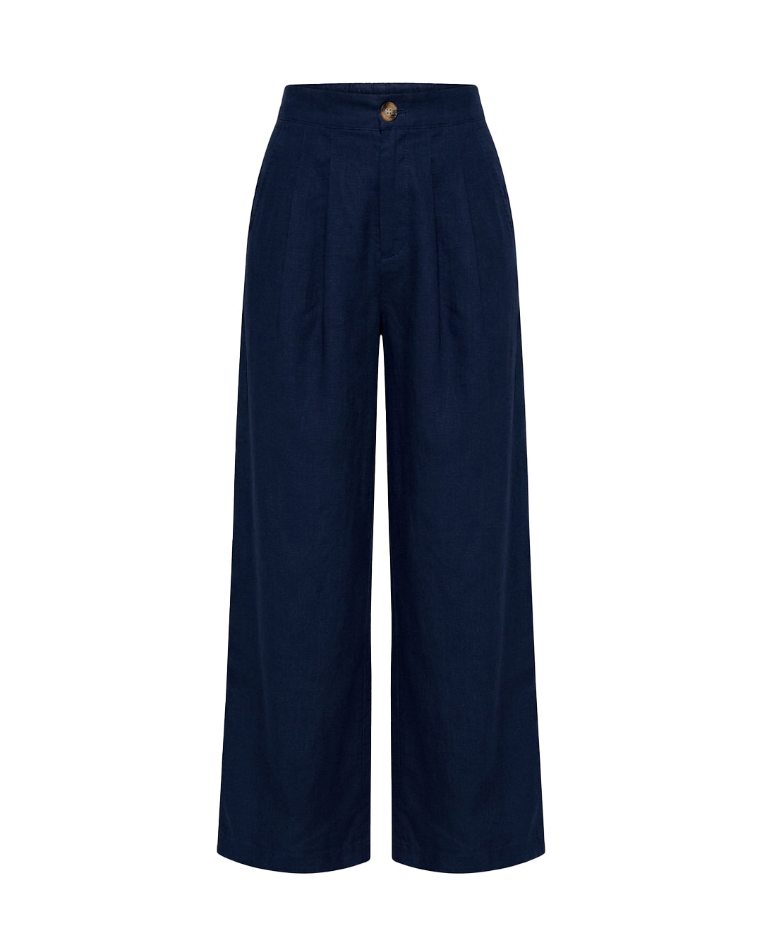 Gigi Classic Linen Pants in Navy