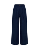 Gigi Classic Linen Pants in Navy