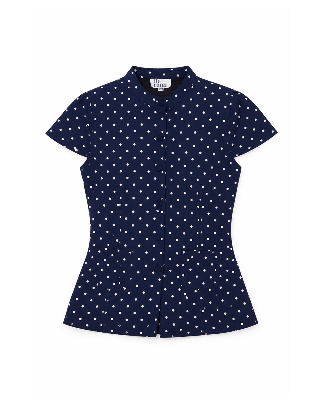 Hailey Shirt in Navy Polka Dot