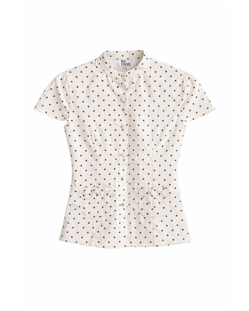 Hailey Shirt in White Polka Dot