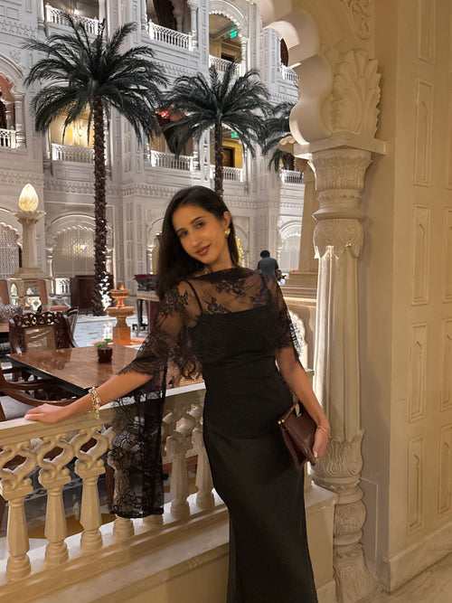 Eternal Muse Dupatta Top in Black