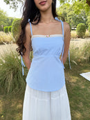 Lucy Top in Blue Gingham