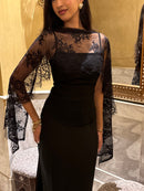 Eternal Muse Dupatta Top in Black