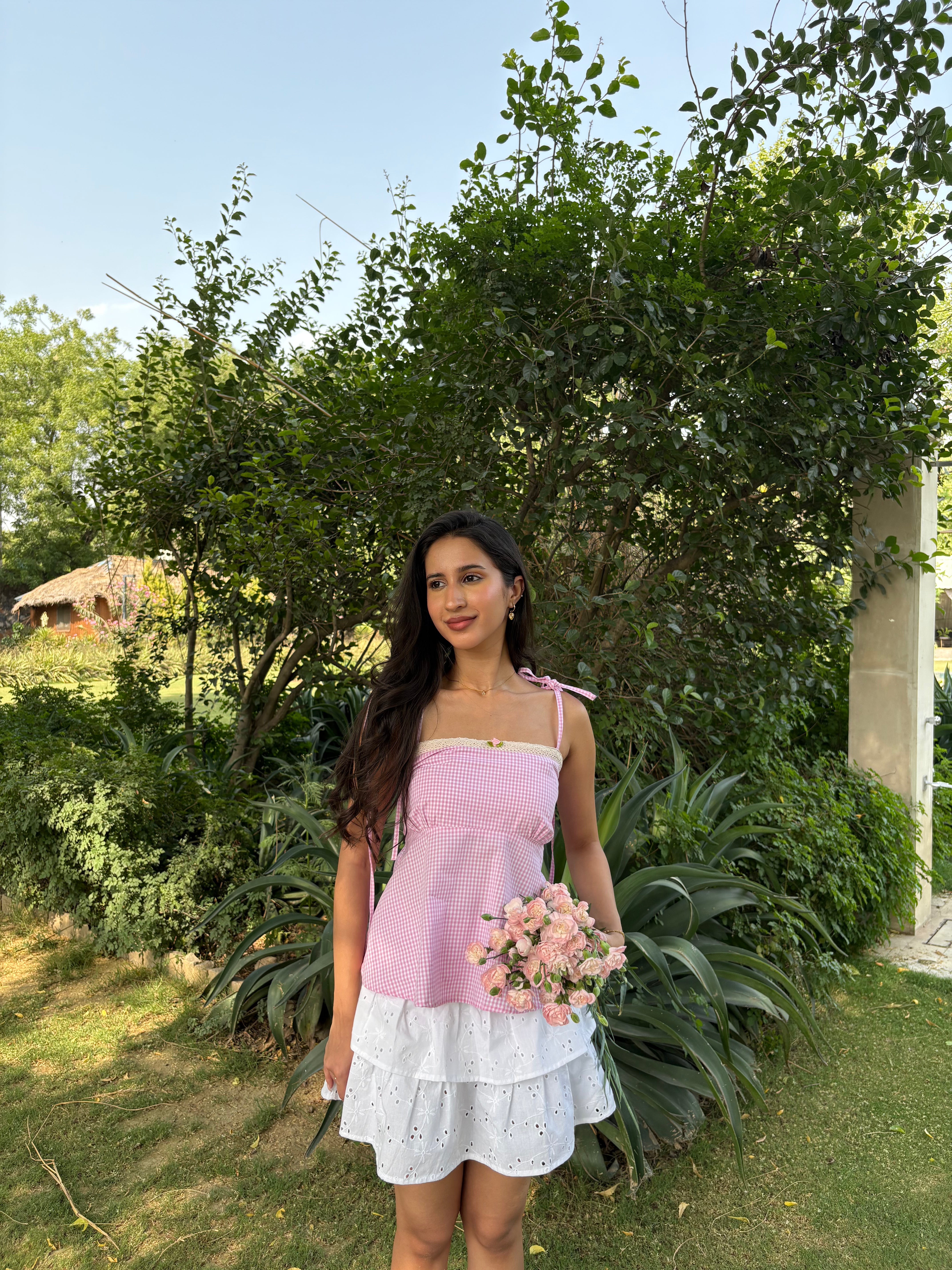 Lucy Top in Pink Gingham