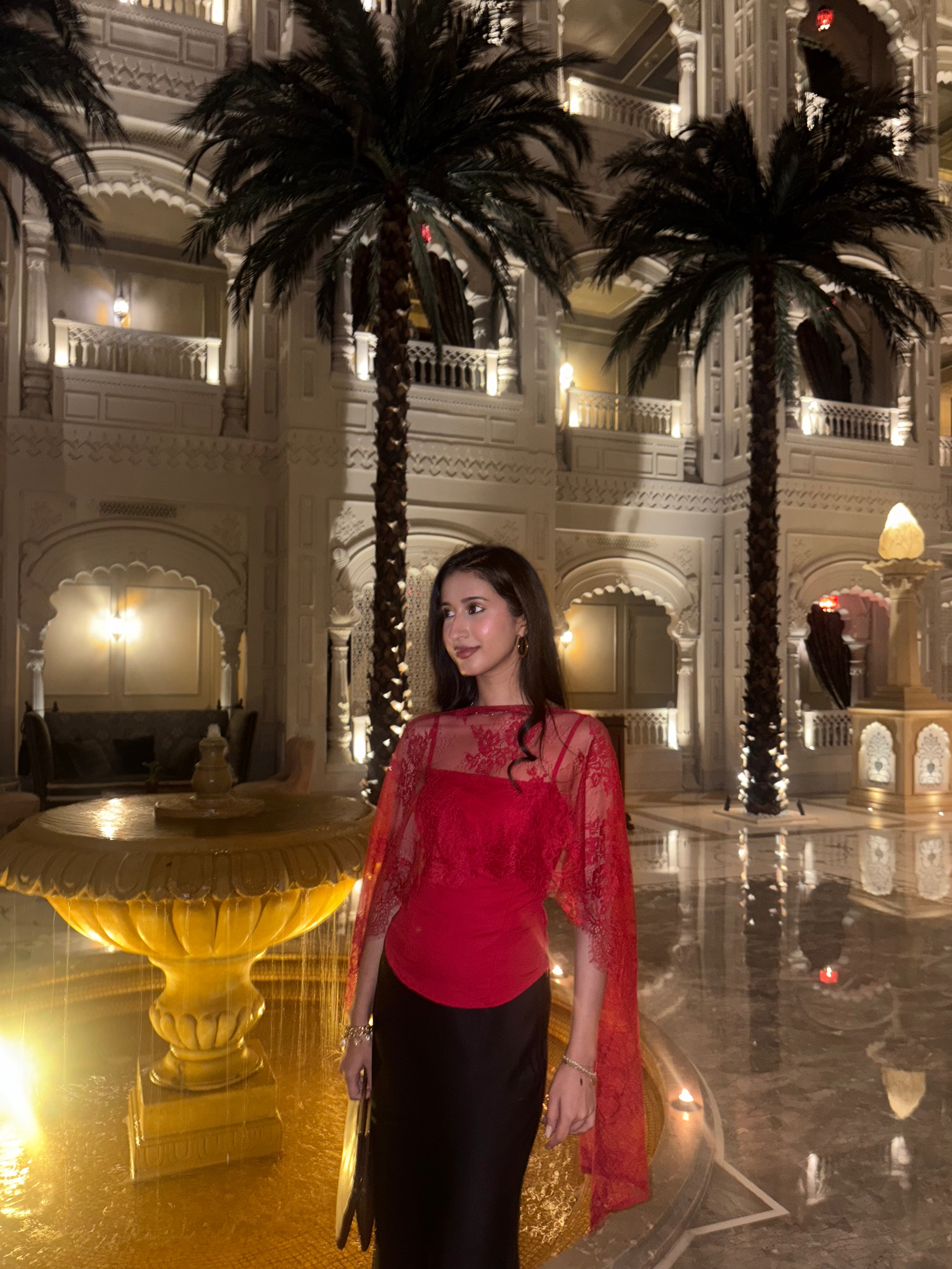 Eternal Muse Dupatta Top in Crimson