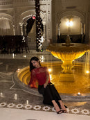 Eternal Muse Dupatta Top in Crimson